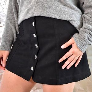 black button down mini skirt